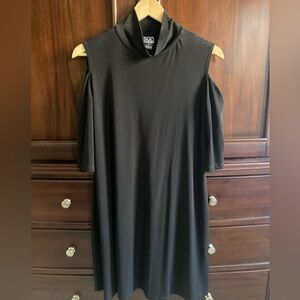 Cowl Neck Shoulder Black Dress